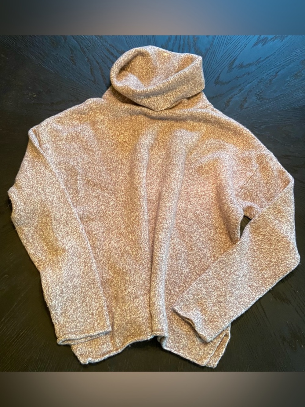 ATHLETA Funnel/Cowl Neck Wool Blend Oversized Sweater Oatmeal Heather Size M